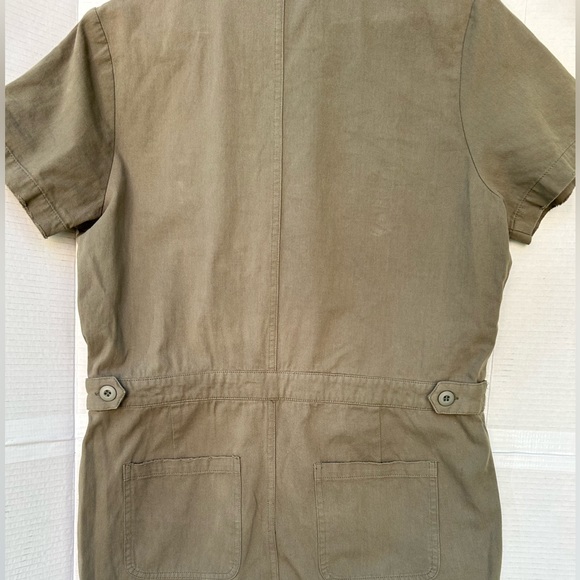 Thursdays Utility Jumpsuit olive color short sleeve romper - Picture 14 of 15